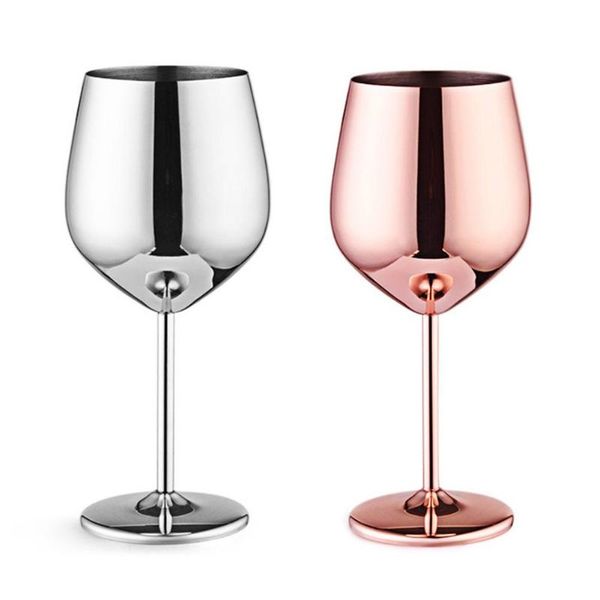 

wine glasses 500ml stainless steel juice drink champagne goblet drum shape red cup party barware kitchen tools