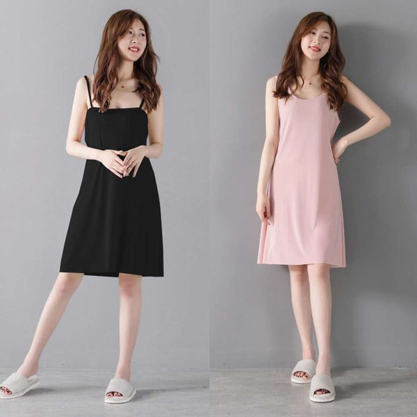 

large women's modal slim suspender dress vest skirt no trace bottom simple fat mm200kg, Gray