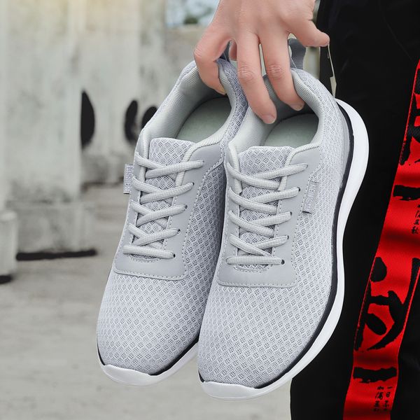 

summer mesh men shoes lightweight sneakers men fashion casual lace up trainers breathable mens gym shoes zapatillas hombre gray