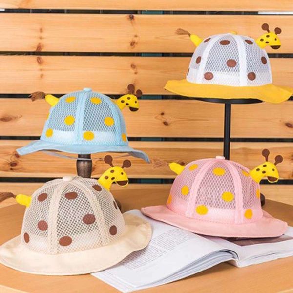 

spring and summer cute baby fisherman's hat super sun visor cartoon little giraffe net children's autumn, Yellow