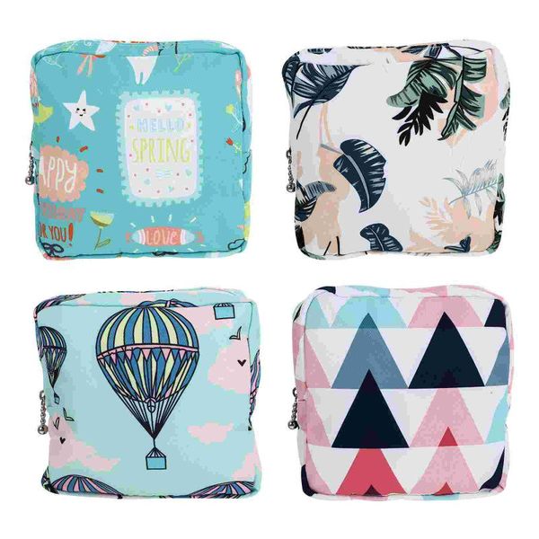 

storage bags 4pcs portable sanitary napkin travel (assorted color)