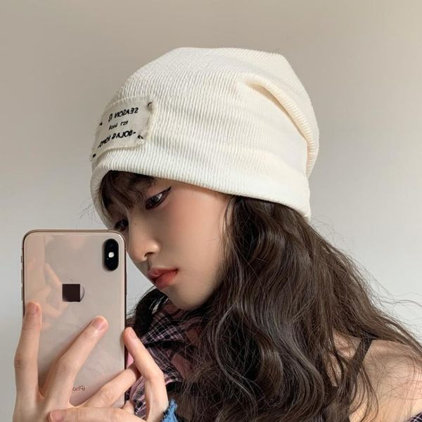 

beanies winter ladies baotou caps spring and autumn thin patch cloth japanese pile cap korean version trend wild cold hats