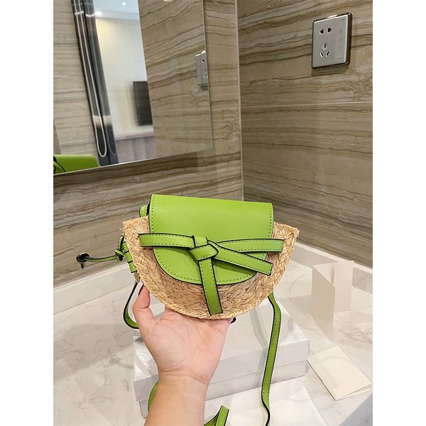 

high version lowe's new straw mini stitched calf saddle bag women's shoulder