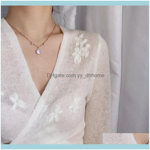 

chokers & pendants jewelrychokers korean style simple gold chain imitation pearl beads pendant necklace women girl elegant choker necklaces, Golden;silver