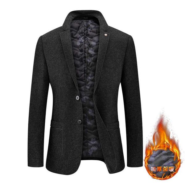 

suit the new 2021 cultivate morality more professional suit single west wool business and leisure men's fur coat, Black