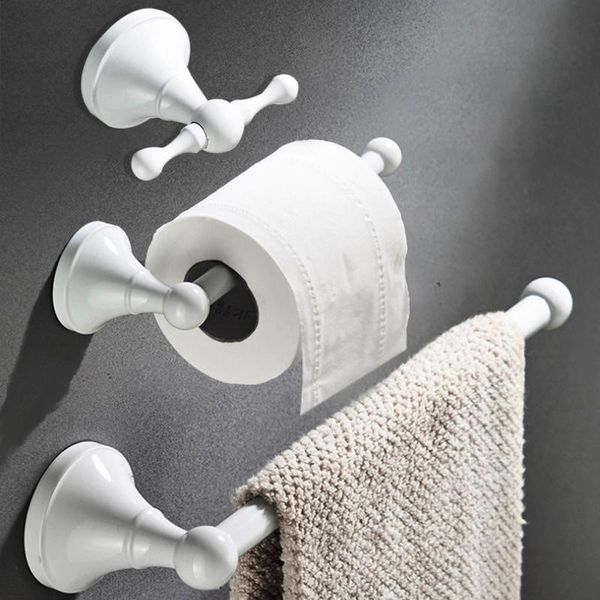 

white bathroom hardware set brass creative wall mounted robe hook wc paper towel roll holder ring bar hanging bath accessories