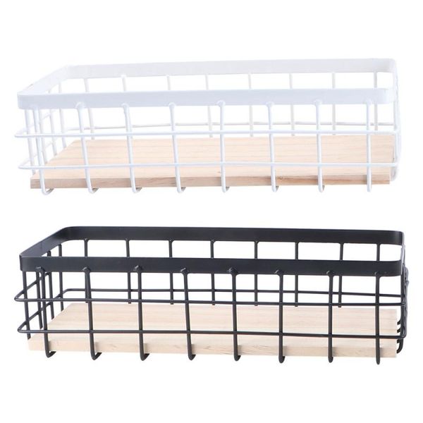

storage baskets 2pcs iron simple wall hanging basket hollow organizing