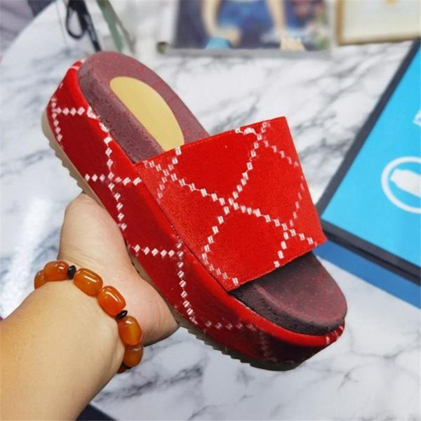 

2021 designer woman men slippers luxury platform sandals embroidered alphabet slipper summer beach slides fashion thick bottom sandal with b, Black