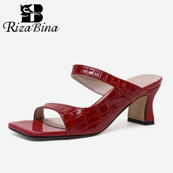 

dress shoes rizabina size 34-43 women summer stone pattern sandals fashion daily party footwear, Black