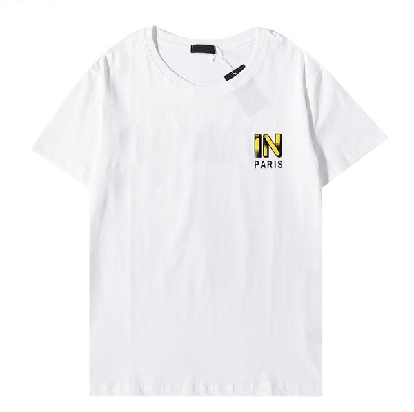 

2022 paris fashion designer harajuku men's short sleeve t shirt round collar cotton soft and comfortable double sand cotton luxury, White;black