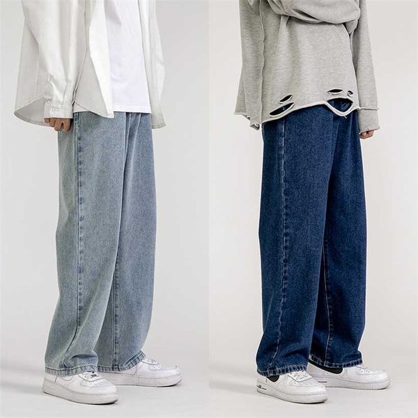 Мужские джинсы брюки брюки для мужчин Джинской мешковатый джинсовый мужской мужской мужской Trendyol Streetwear Korean моды мужские мальчики большие вспышки продажи 220115