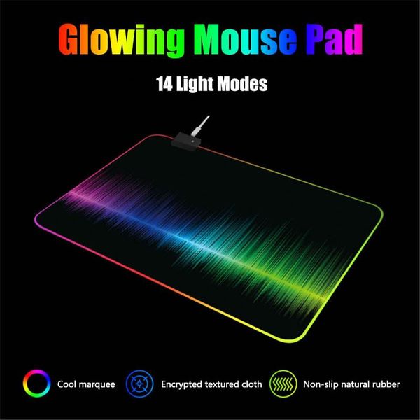 

mouse pads & wrist rests rgb gaming pad 90x40cm all black led light computer mousepad xl gamer desk mat non-slip for pc keyboard laptop