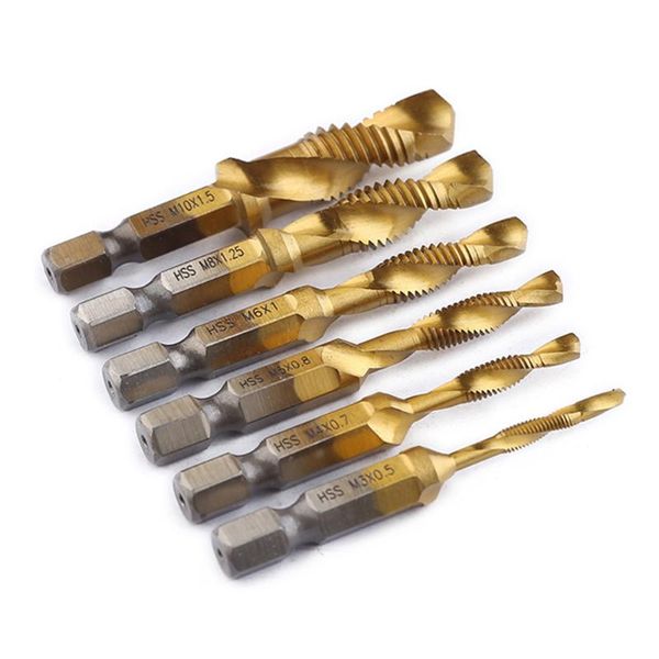 

professional drill bits 6pcs multifunctional coated hexagon handle 3 in 1 tile ceramic electric screwdriver shank compound tap hole saw