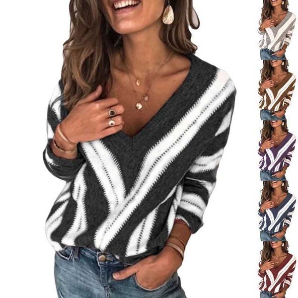

women's thermal sweater loose v-ne long sleeve knitted wear, White;black