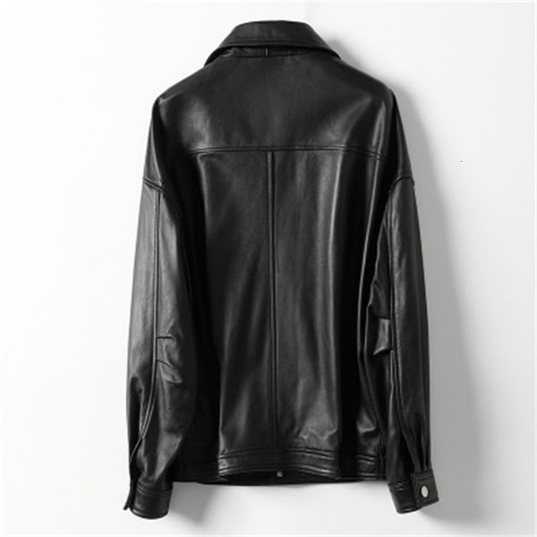 

2021 genuine leather jacket real sheep female spring h20 2mbz, Black;brown