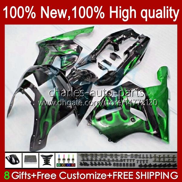 Кузов для Kawasaki Green Flames Ninja ZX-6R ZX600C ZX 6R 636 600CC 600 CC 94-97 Body 50HC.118 ZX-636 ZX600 ZX 6 R ZX636 1994 1995 1996 1997 ZX6R 94 95 96 97 обтекатель