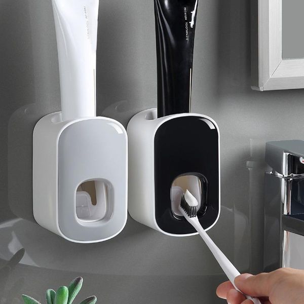 

automatic toothpaste dispenser dust-proof toothbrush holder wall mounted toothpaste squeezer for bathroom accessories