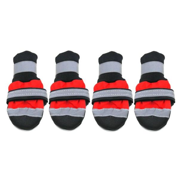 

dog apparel 1 pair 2 colors winter pet shoes waterproof reflective boots anti-slip rain snow footwear thick warm socks booties