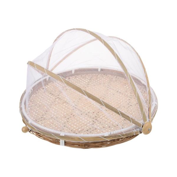 

storage baskets 1pc bamboo dustpan deskfruit basket rice cover (diameter 42cm)