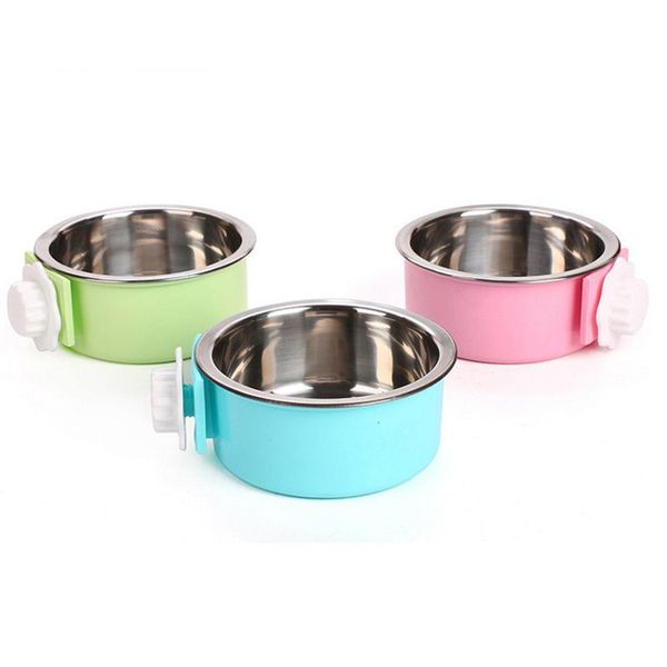 

pet bowls dog feeder stainless steel pet dish cat puppy feeding supplies non-slip crashworthiness base