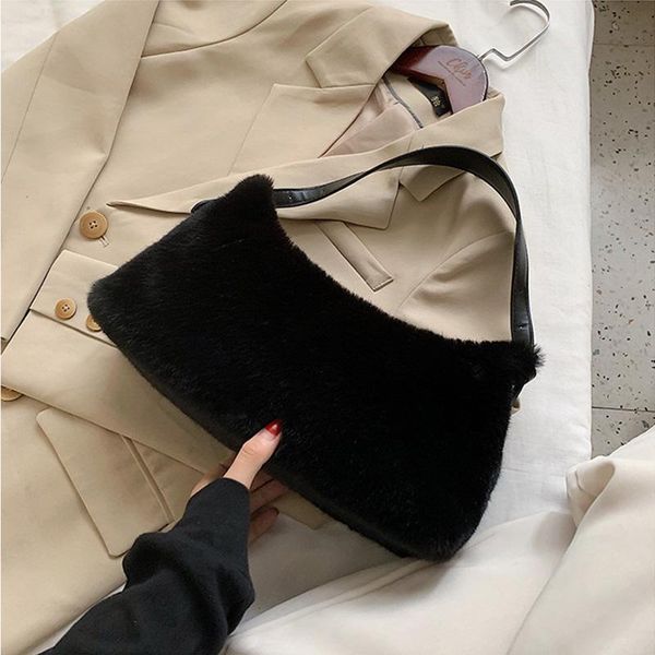 

evening bags shoulder furry bag handbag for women bolsos mujer de marca famosa 2021 bolsas sac femme handbags bolsa feminina ombro