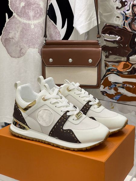 

designer sneakers leather casual run away shoes women men shoe genuine leathers fashion mixed color box 35-45, Black