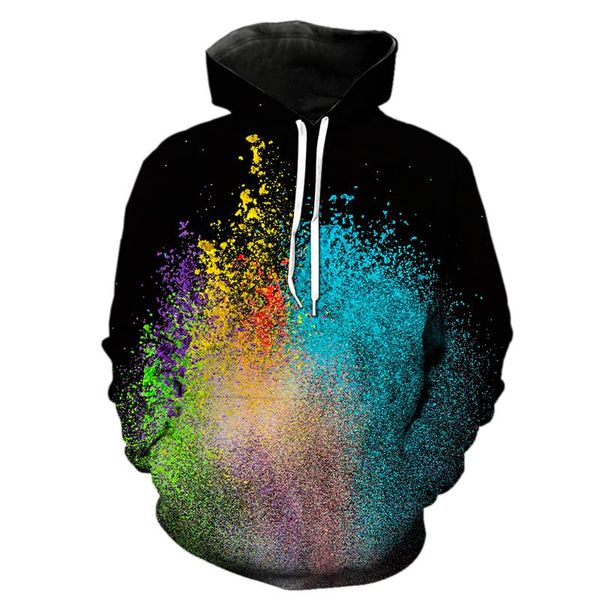

men's hoodies & sweatshirts men hip hop sweatshirt funny 3d powder splash tie dye pattern fashion brand plus size hoodie tracksuit pu, Black