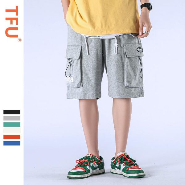 

men's shorts tfu 2021 summer hip hop side buckle multi pockets cargo men fashion casual short trousers streetwear harem, White;black