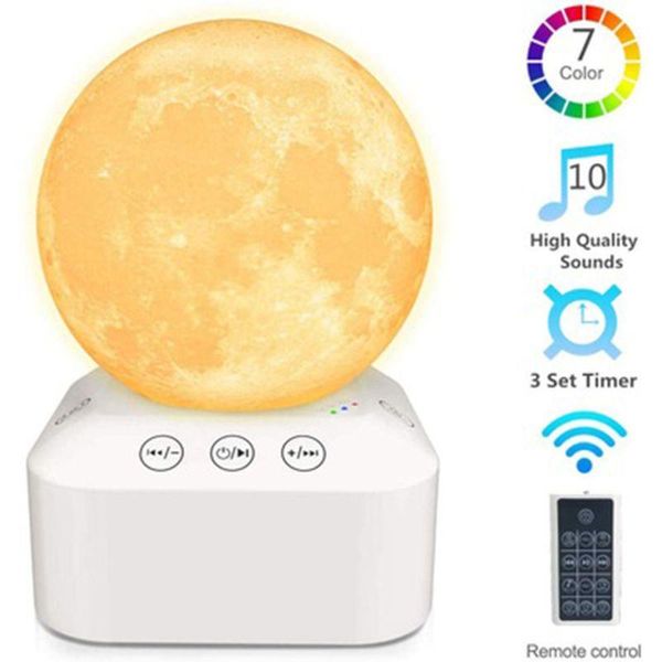 

white noise sleep sound machine dimmable 7 color changing night light sleep timer for relaxing sleeping