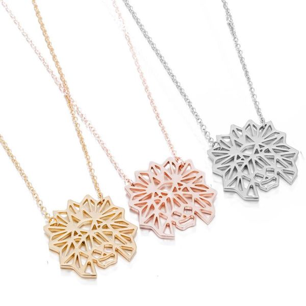 

pendant necklaces hip hop charm geometric animal necklace for women men origami lion jewelry on the neck stainless steel simplee gifts, Silver