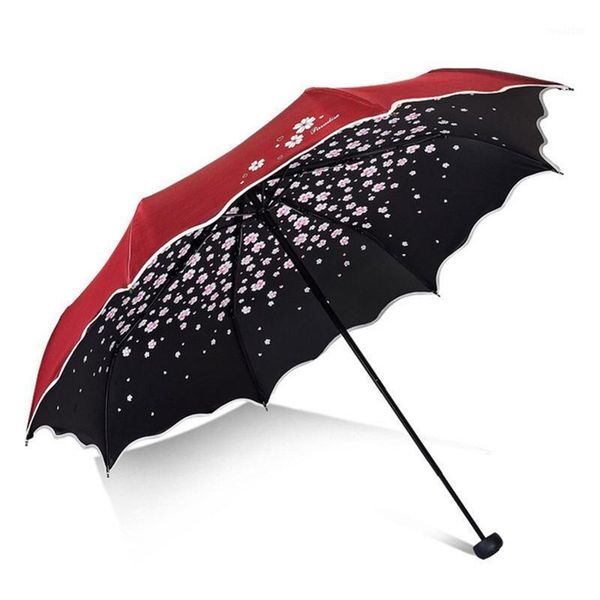 

umbrellas big deal flower umbrella rain women fashion full blackout color flash arched princess female parasol creative gift wed1