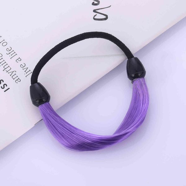 

hair accessories ponytail hair circle twist fluorescent gradient wig rubber band headband 2 shop, Black