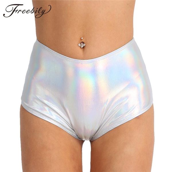 

women's shorts women high waist metallic for adults ballet performance dance bottoms basic booty fitness underpants girls, White;black