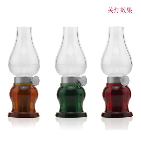 

blow control led bedroom nightlight usb rechargeable small bedside kerosene lamp