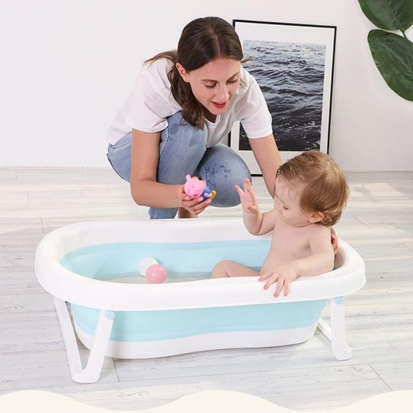 

bathing tubs & seats baby bath tools folding portable infant non-slip safe bathtub shower tub pad mat born soft pillow