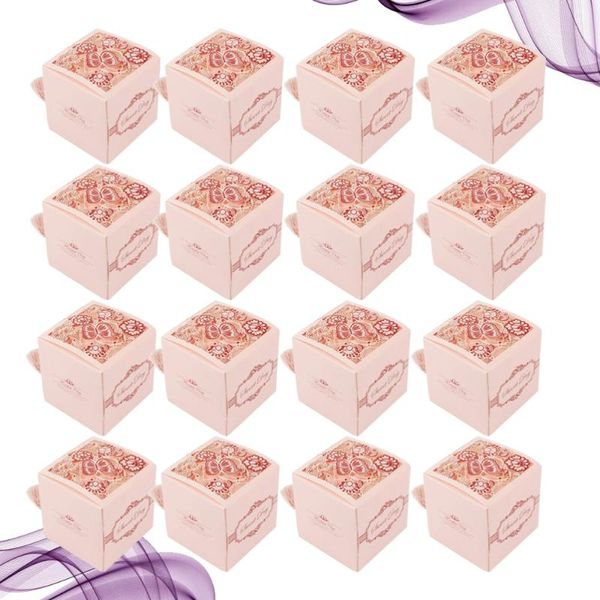 

gift wrap 25pcs design candy boxes wedding chocolate container with tassel (pink)