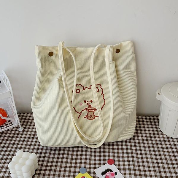 

evening bags ms cute corduroy bag female cartoon embroidery one shoulder japanese ins students with the