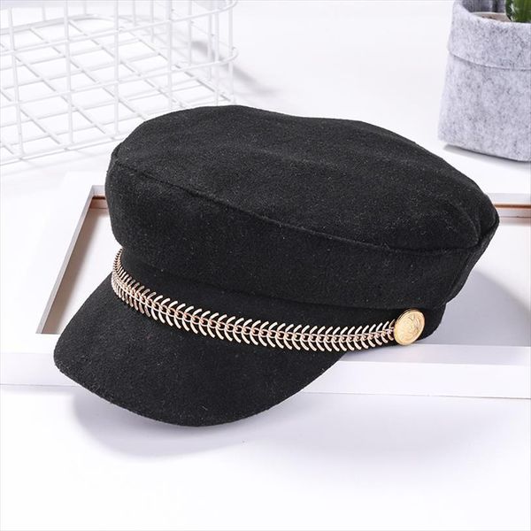 

women rb soft octagonal cap military newsboy autumn winter british style adjustable warm beret side badge retro novidades, Blue;gray