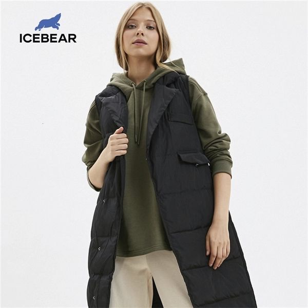 

icebear winter women's down vest fashion warm female parkas brand women's clothing d4yy83024y 201211, Black