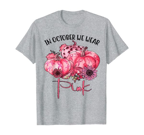 

in october we wear pink - breast cancer awareness t-shirt, White;black