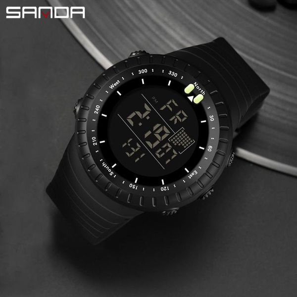 

wristwatches sanda mens sport watch alarm men wrist waterproof led electronic digital male relogio masculino, Slivery;brown