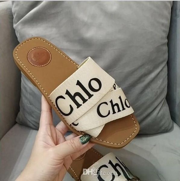 

2022 luxury designers branded women woody mules fflat slipper deisgner lady lettering fabric vfbrgrf leather sole slide sandal, Black