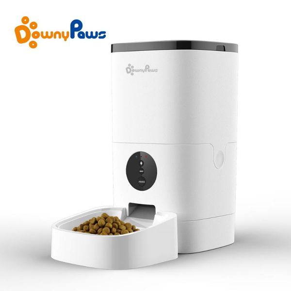 

cat bowls & feeders downypaws 4/6l automatic feeder smart wifi voice recorder pet for cats food dispenser large capacity