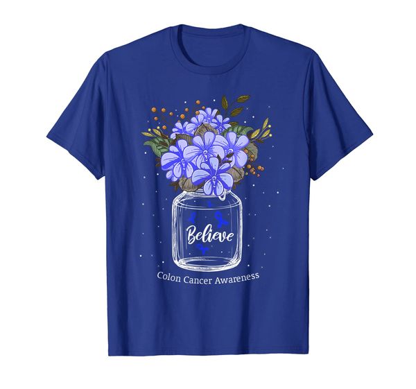 

believe flower colon cancer awareness tshirt gifts, White;black