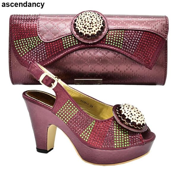 

dress shoes italian shoe and bag set for party in women rhinestone wedding ladies sandals with heels african bags, Black