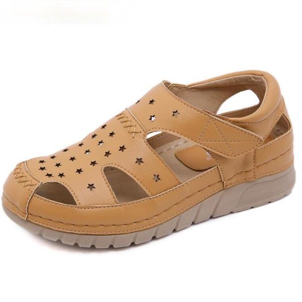 

sandals europe and the united states single shoes wedges car suture lightsome hollow out mom autumn for women, Black