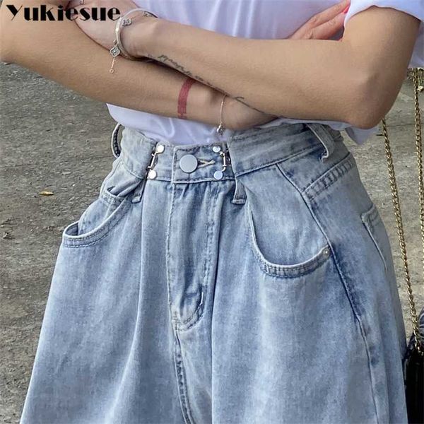 

streetwear high waist women's fashion jeans woman girl wide leg pants trousers female jean femme denim bagge mom 211118, Blue