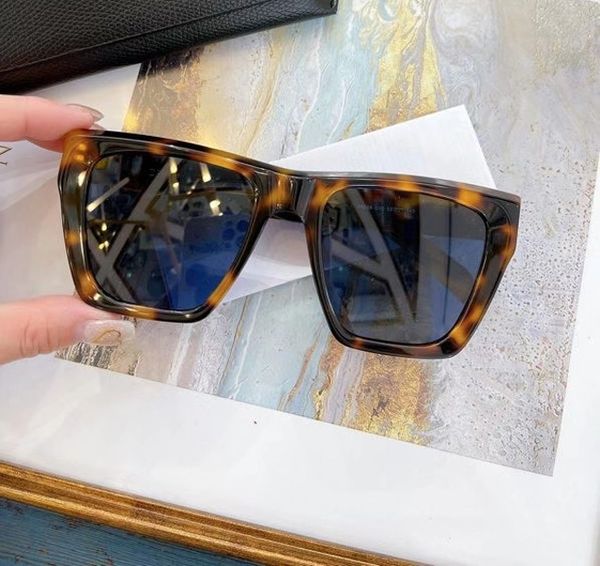 

square cat eye sunglasses havana/blue lens gafas de sol de women fashion sunglasses glasses with box, White;black