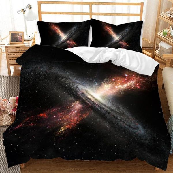 

bedding sets starry sky series space comforter cover set  galaxy planet printed duvet soft microfiber decor teens kids boy