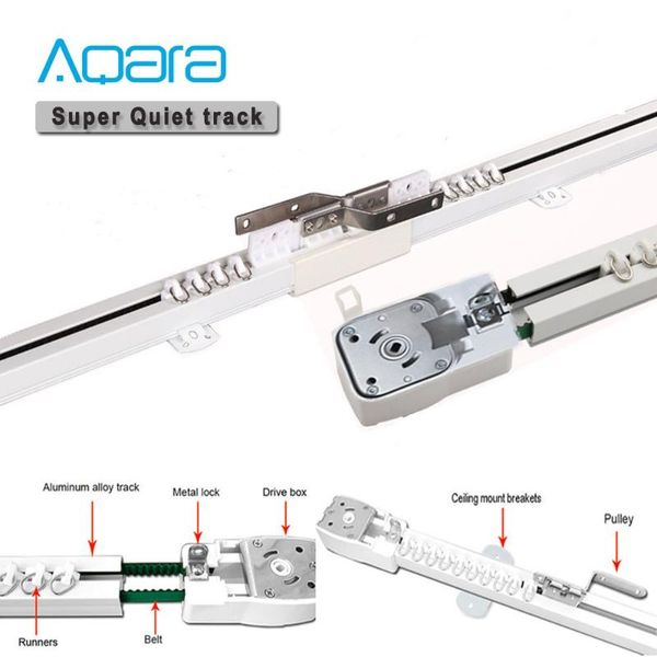 

smart home control to eu country super silent electric curtain track for aqara motor,aqara rail system